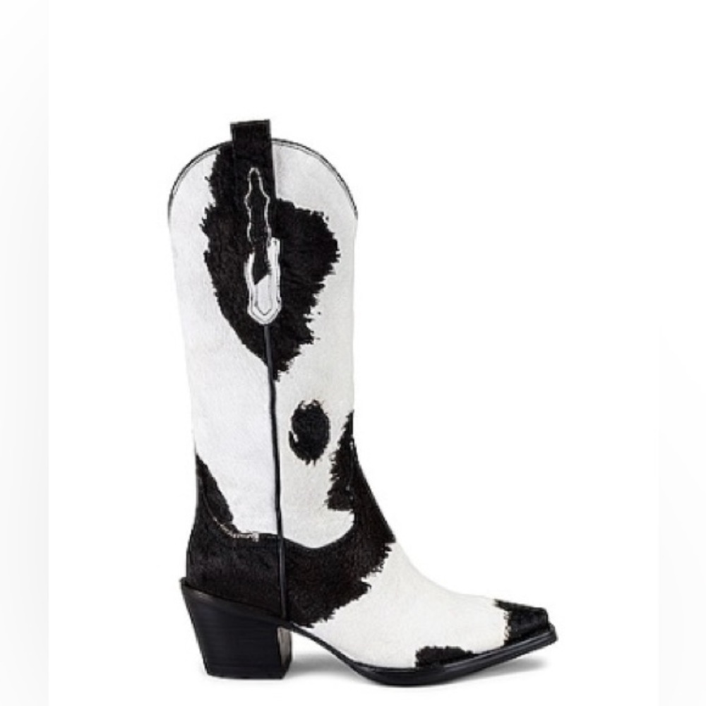 Jeffrey Campbell Dagget F Boot – Black & White Cowhide – Size 6 – Rarel